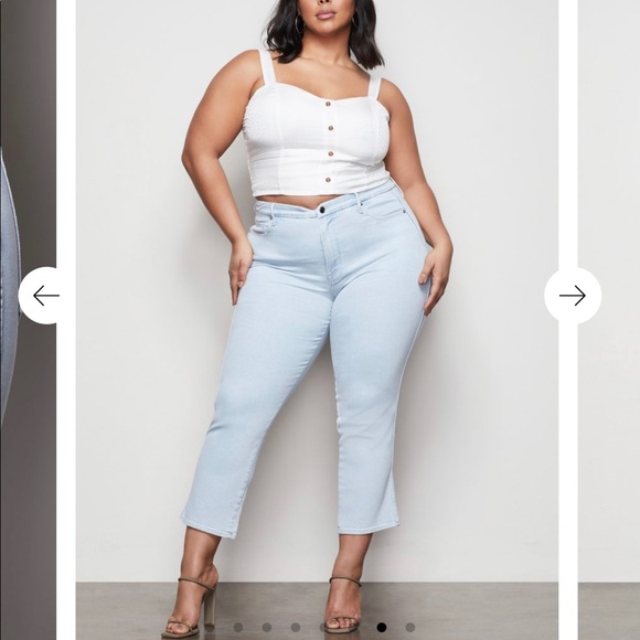 Good American Denim - Good American Good Curve Straight Notched Jeans